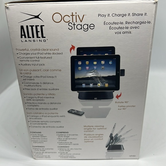Altec Lansing Octiv Stage Speaker and Charging Dock for iPad iPhone iPod NIB - Picture 8 of 11